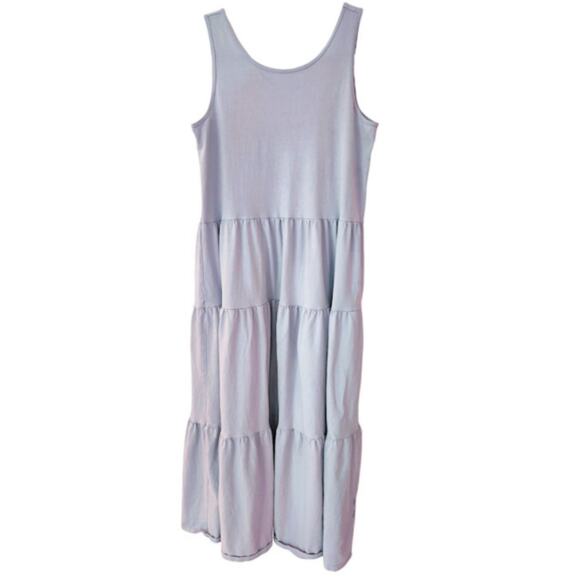 J. Crew Jersey Soft Broken In Tiered Maxi Removable Belt Peri Shadow Size Medium - Picture 2 of 10